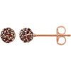 1/3 CTW Brown Diamond Earrings in 14K Rose Gold
