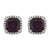 14k White Gold Mozambique Garnet & .06 CTW Diamond Earrings