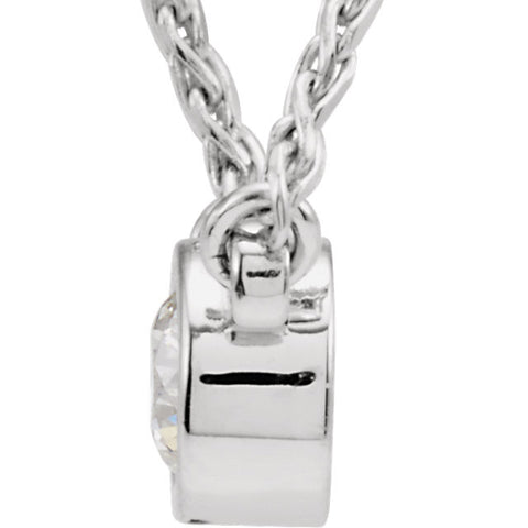 14k White Gold 1/4 CTW Diamond Solitaire 18" Necklace