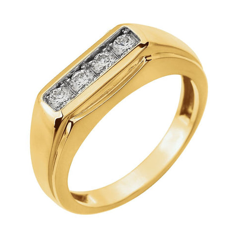 14K Two-Tone 3/8 CTW Diamond Men's Ring, Size 10