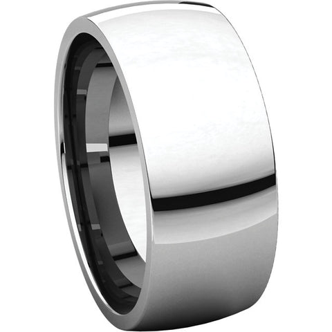14k White Gold 8mm Light Comfort Fit Band, Size 7
