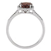 Sterling Silver Mozambique Garnet & .01 CTW Diamond Ring, Size 7