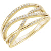 14k Yellow Gold Criss-Cross Ring Mounting, Size 7