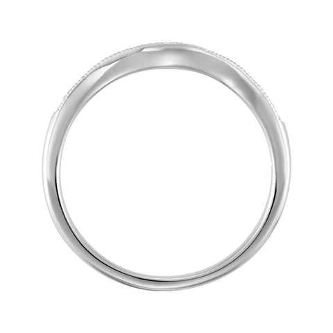 14k White Gold 1/10 CTW Diamond Band, Size 7