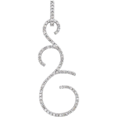 14k White Gold 7/8 CTW Diamond Pendant