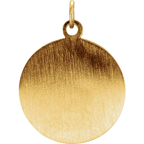 14k Yellow Gold 15mm Round St. Francis of Assisi Medal