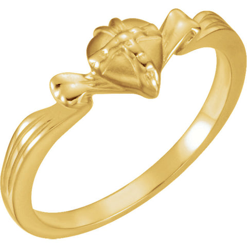 10k Yellow Gold The Gift Wrapped Heart® Ring Size 8