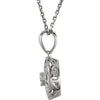 14k White Gold 1/10 CTW Diamond Filigree 18" Necklace