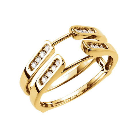 14k Yellow Gold 1/4 CTW Diamond Ring Guard, Size 7