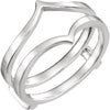 Ring Guard for Bridal Engagement Ring in 14K White Gold ( Size 6 )