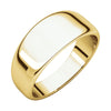 08.00 mm Half Round Tapered Band in 10K Yellow Gold ( Size 10 )