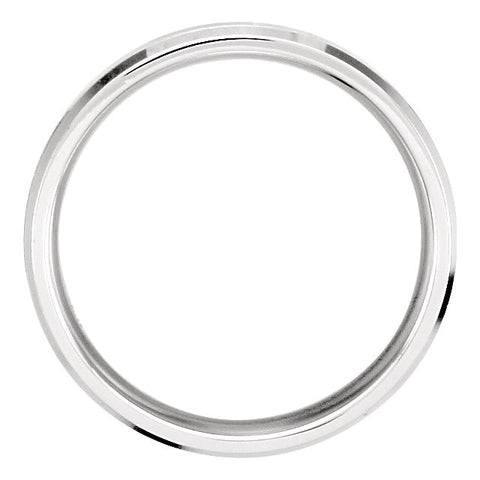 Platinum 6mm Satin Finished Beveled Edge Band Size 7.5