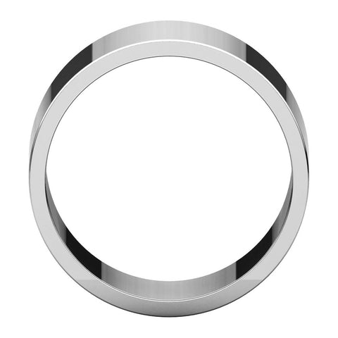 14k White Gold 10mm Flat Band, Size 8