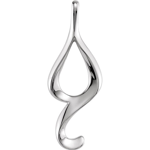14k White Gold Freeform Pendant Mounting