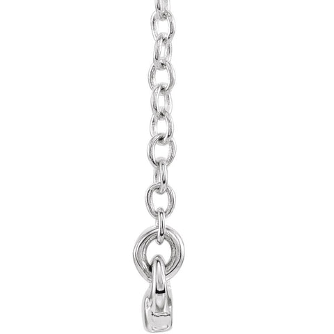 14k White Gold Straight Bar 16-18" Necklace
