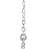 14k White Gold Straight Bar 16-18" Necklace