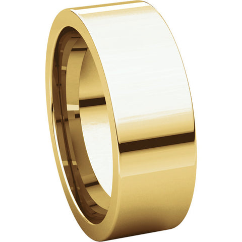 14k Yellow Gold 7mm Flat Comfort Fit Band, Size 9