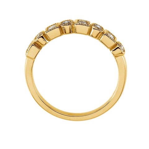 14k Yellow Gold 3/8 CTW Diamond Anniversary Band, Size 7