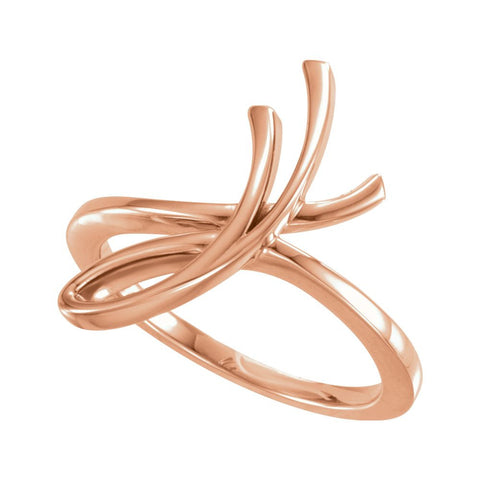 14k Rose Gold Freeform Ring, Size 7