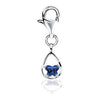 Bfly CZ September Birthstone Charm for kids in Sterling Silver