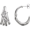 14K White Gold 1/3 CTW Diamond Half-Hoop Earrings