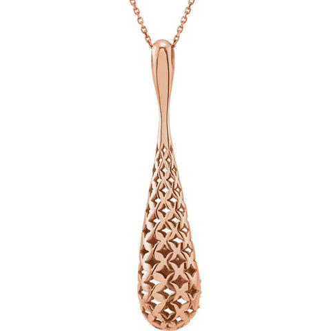 14k Rose Gold 1/3 CTW Diamond Pierced Style 18" Necklace
