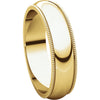 14k Yellow Gold 5mm Milgrain Comfort Fit Band, Size 9