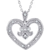 0.06 CTTW Diamond Heart Design 18-inch Necklace in Sterling Silver