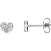Pair of 1/6 CTTW Diamond Heart Earrings in 14k White Gold