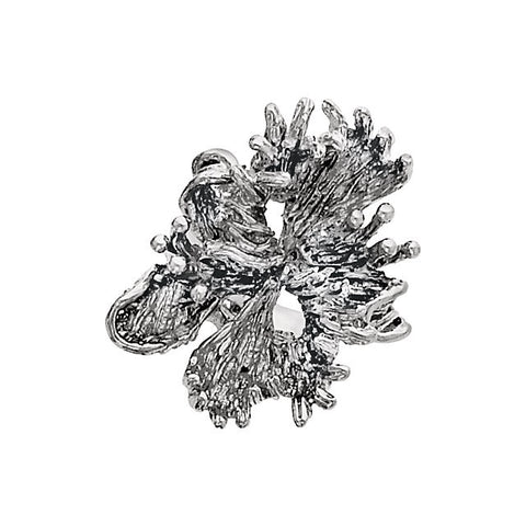 14k White Gold Freeform Ring, Size 6