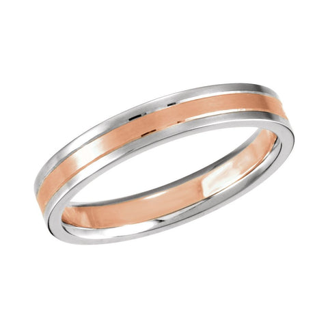 14K White & Rose Gold 4mm Band Size 7