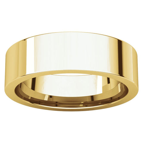 18k Yellow Gold 6mm Flat Comfort Fit Band, Size 7.5