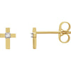 14k Yellow Gold 0.01 ctw. Diamond Cross Earrings