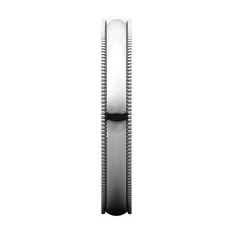 14k White Gold 3mm Light Comfort Fit Milgrain Band , Size 6