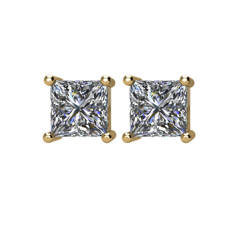 14k Yellow Gold 3/4 CTW Diamond Earrings