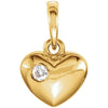 14K Yellow Gold 0.03 CTW Diamond Heart Pendant