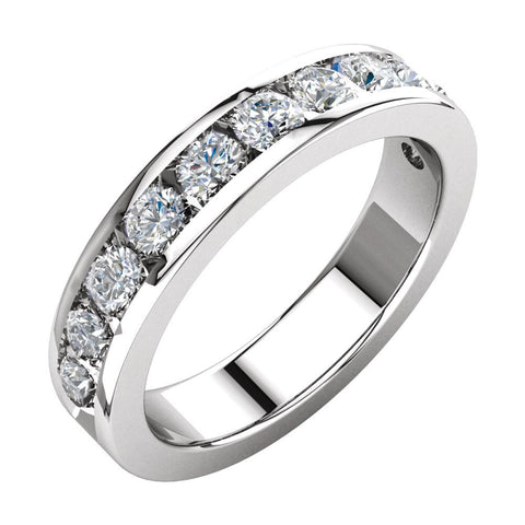 1 1/8 CTTW Diamond Anniversary Band in 14k White Gold (Size 6 )