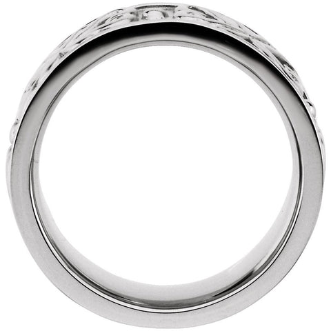 14k White Gold Etruscan-Style Band, Size 5