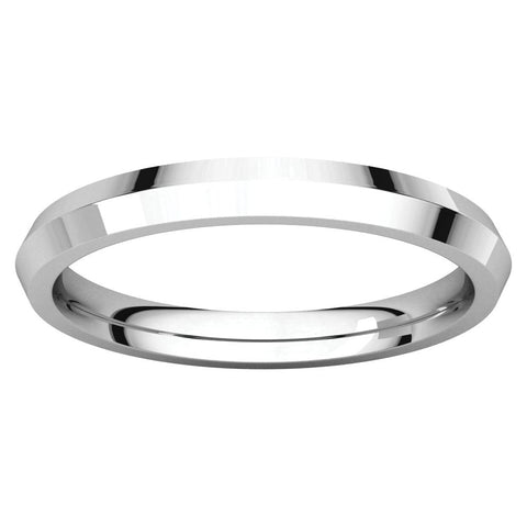 14k White Gold 2.5mm Knife Edge Comfort Fit Band, Size 4.5