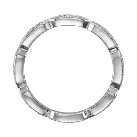 14k White Gold 1/4CTW Diamond Eternity Band, Size 7