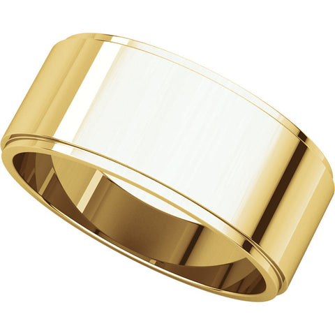 14k Yellow Gold 8mm Flat Edge Band, Size 12