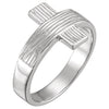 Sterling Silver CROSS RUGGED CHASTITY RING W/BOX, Size 11