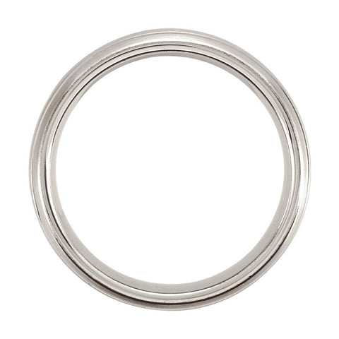 Cobalt 8mm Slightly Domed Round Edge Band with Satin Finish & Grooves Size 11