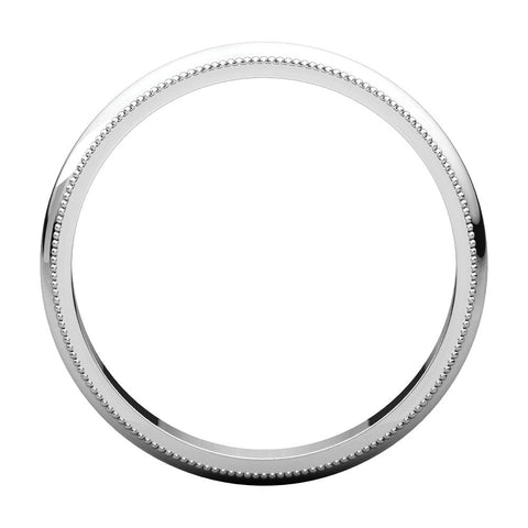 14k White Gold 3mm Milgrain Band, Size 4