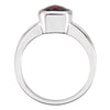 14k White Gold Genuine Mozambique Garnet Ring, Size 7