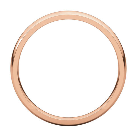 10k Rose Gold 3mm Light Comfort Fit Band, Size 7