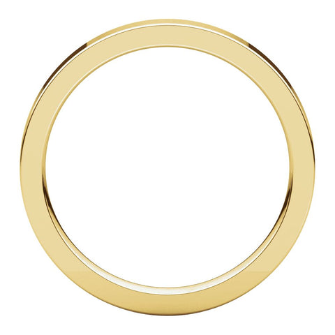 14k Yellow Gold 2.5mm Flat Comfort Fit Band, Size 7.5