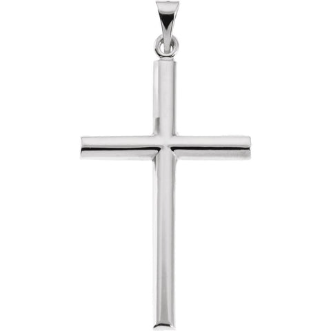 14k White Gold Cross Pendant
