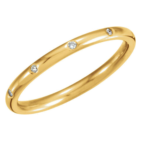 14k Yellow Gold 1/10 CTW Diamond Eternity Band, Size 6