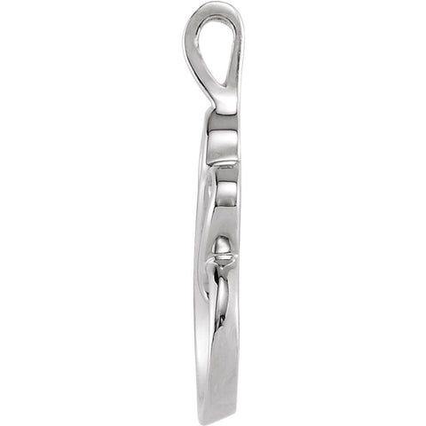 14k White Gold Freeform Pendant